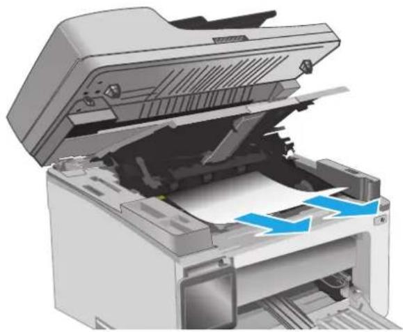 HP LaserJet M130MFP - 清除进纸盘中的卡纸 - 6