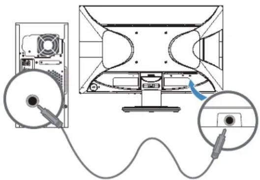 HP V212a - Connexion du cable audio - 1