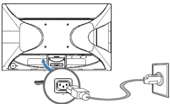 HP V212a - Branchement du cordon d'alimentation - 1