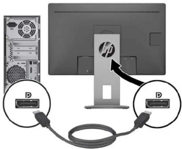 HP EliteDisplay E222 - Branchement des câbles - 5