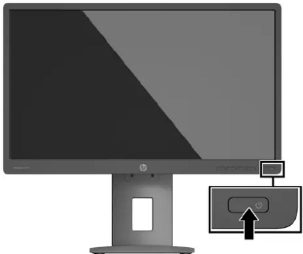 HP EliteDisplay E222 - Mise sous tension du moniteur - 1