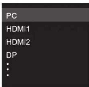 PC HDMI1 HDMI2 DP .