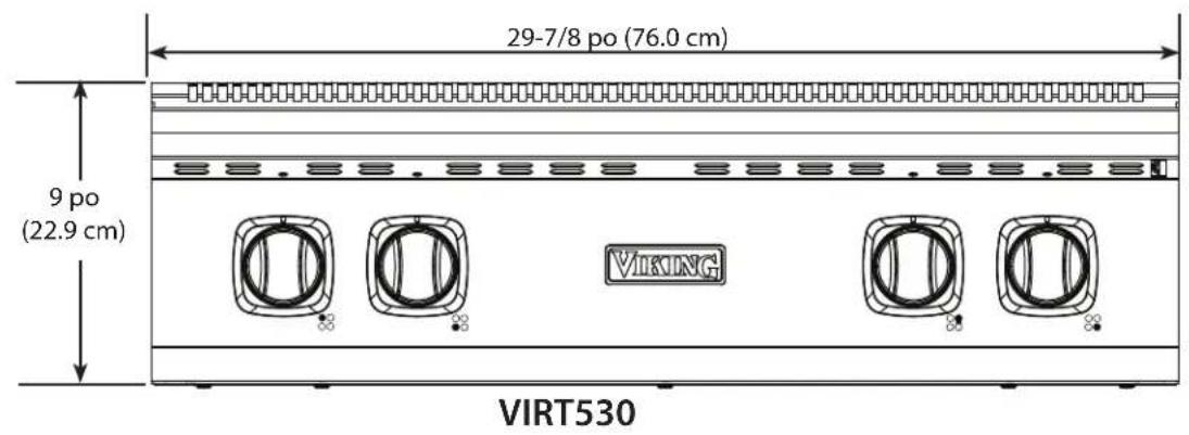 VIKING VERT53616B - Dimensions (table de cuisson induction) - 1