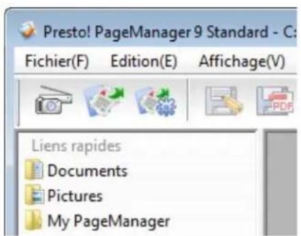 Presto! PageManager 9 Standard - C: Fichier(F) Edition(E) Affichage(V) Liens rapides Documents Pictures My PageManager