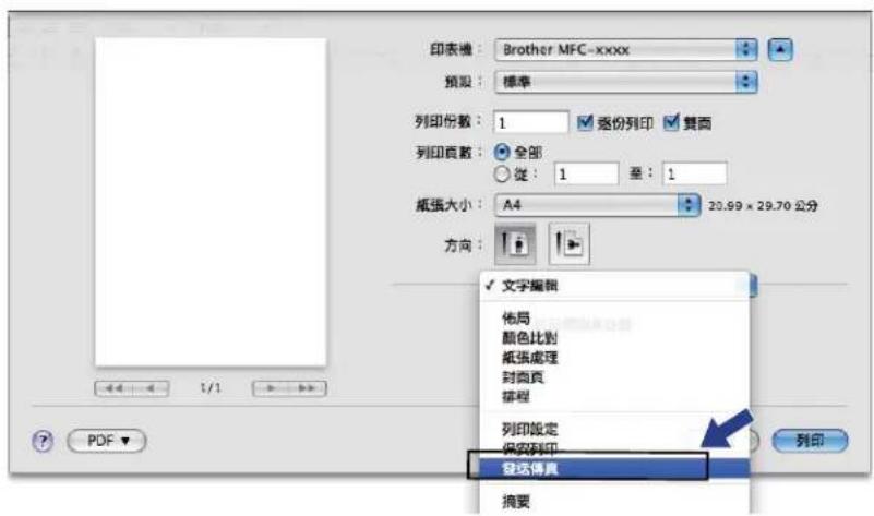 BROTHER MFC-7470D - ③從彈出式選單中選擇發送傳真。 - 1