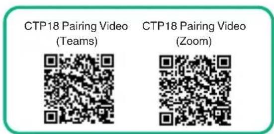 CTP18 Pairing Video (Teams) CTP18 Pairing Video (Zoom)