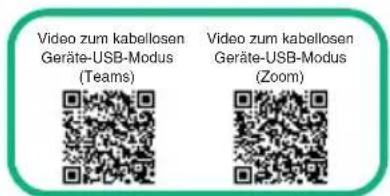 Video zum kabellosen Geräte-USB-Modus (Teams) Video zum kabellosen Geräte-USB-Modus (Zoom)