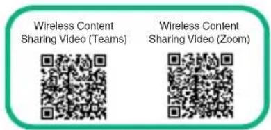 Wireless Content Sharing Video (Teams) Wireless Content Sharing Video (Zoom)
