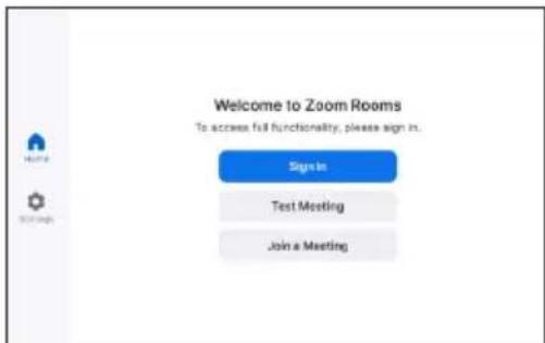 Welcome to Zoom Rooms To access full functionality, please sign in. Sign In Test Meeting Join a Meeting