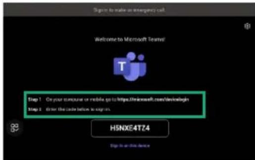 Welcome to Microsoft Teams! Step 1: On your computer or mobile, go to https://microsoft.com/Vericelnegin Step 2: Enter the code below to login. HSNXE4T74 Sign to an this device