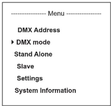 Cameo ZENIT Z120 G2 - CONFIGURING DMX MODE (DMX Mode) - 1