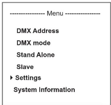 Cameo ZENIT Z120 G2 - DEVICE SETTINGS (Settings) - 1