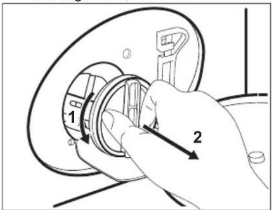ELECTROLUX WAGL2E500 - Gehen Sie wie in den folgenden Diagrammen beschrieben vor, um den Pumpenfilter zu reinigen: - 4