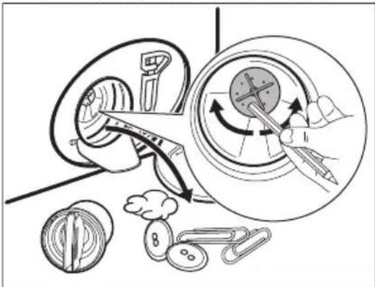 ELECTROLUX WAGL2E500 - Proceed as described in following diagrams to clean the pump filter: - 5