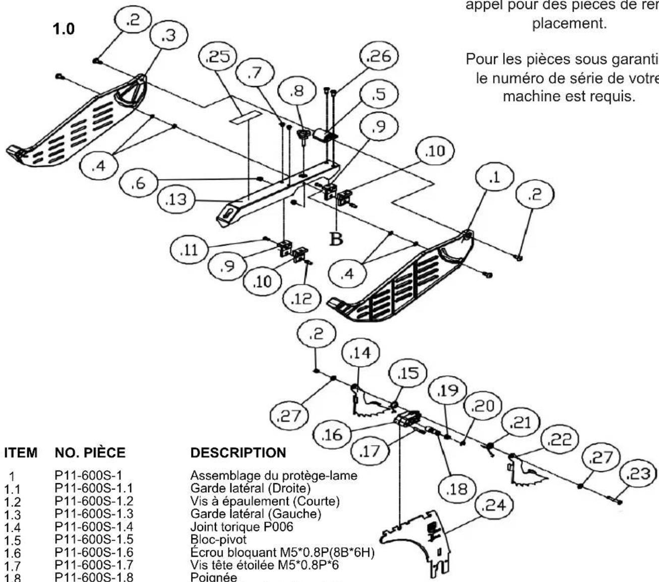 RIKON 11-600S - SCHÉMA ET LISTE DES PIÈCES 1 - 1