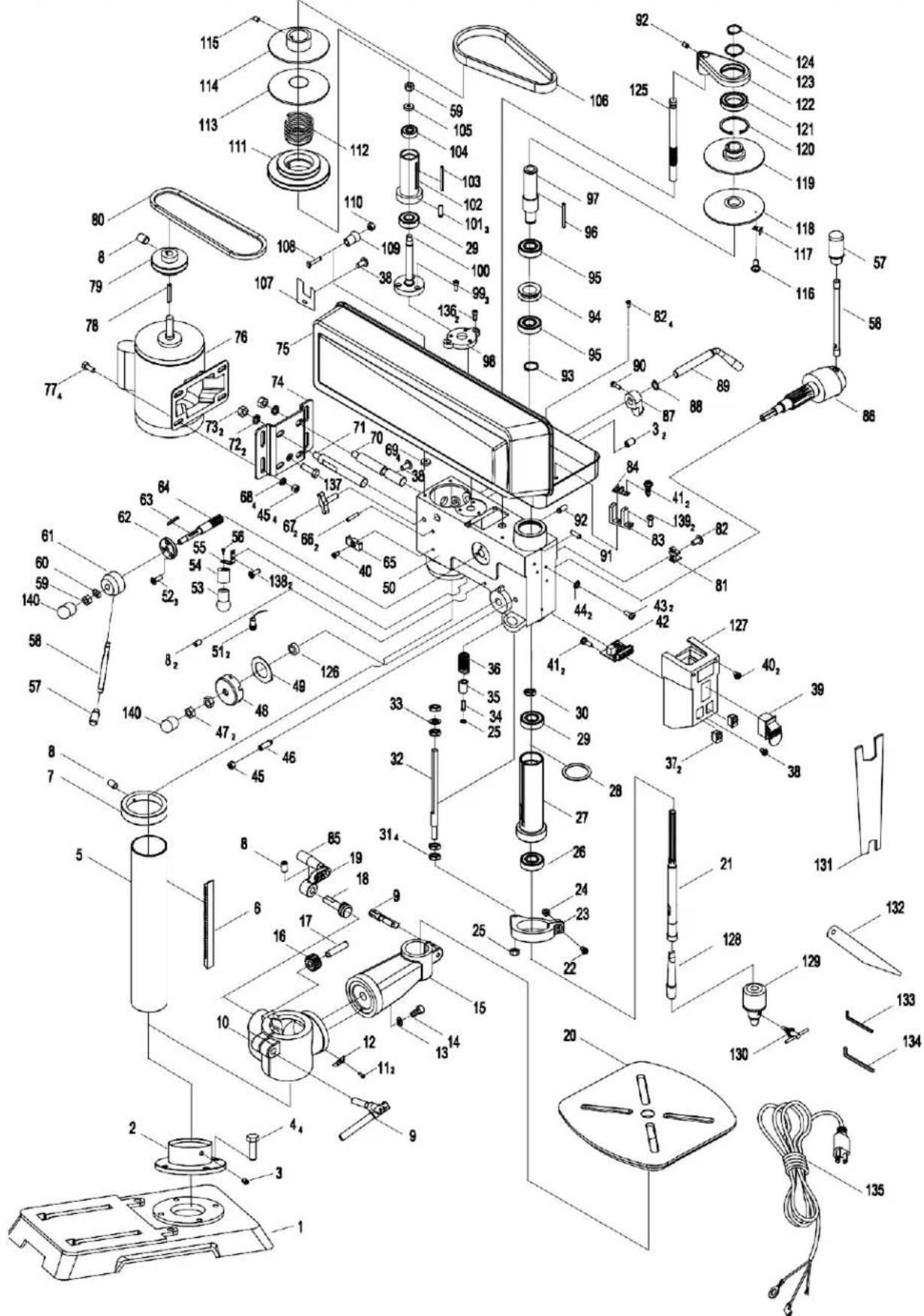 RIKON 30-212VS - DIAGRAMME DES PIECES - 2