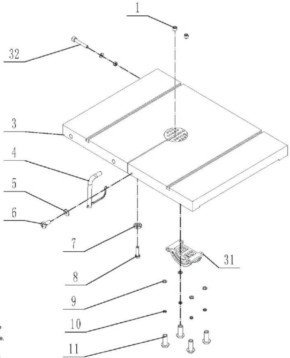 RIKON 10-324TG - ASSEMBLAGE DE LA TABLE FEUILLE B - 1