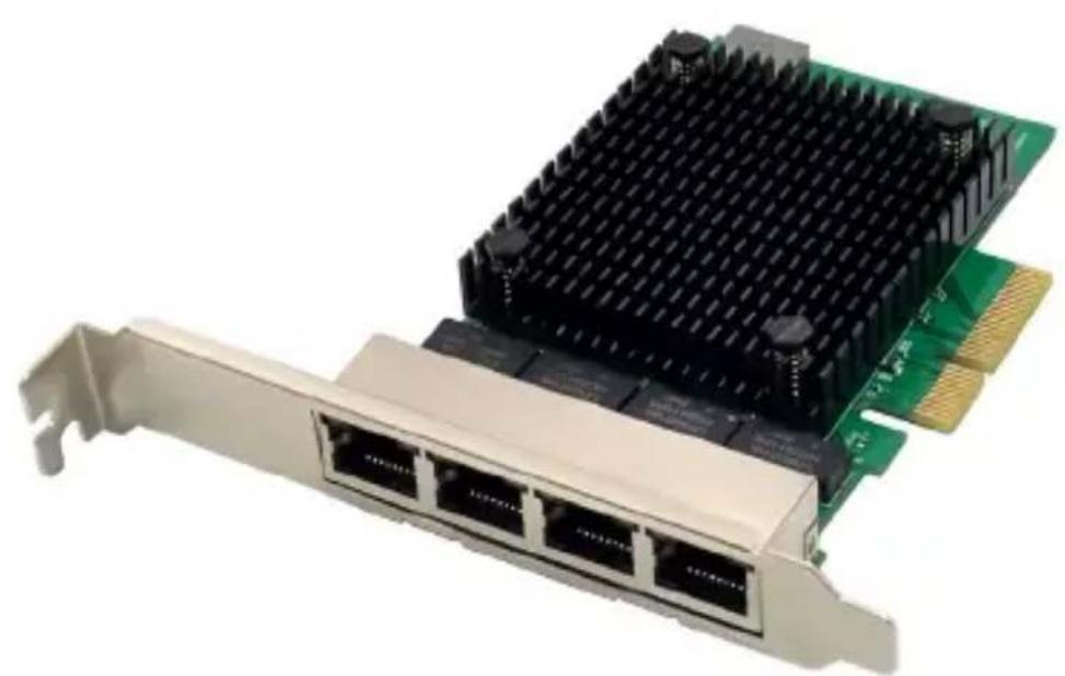 Digitus DN-10136 - Carte d'interface réseau serveur RTL8125B, 4 ports RJ45, 2,5 Gbit - 1