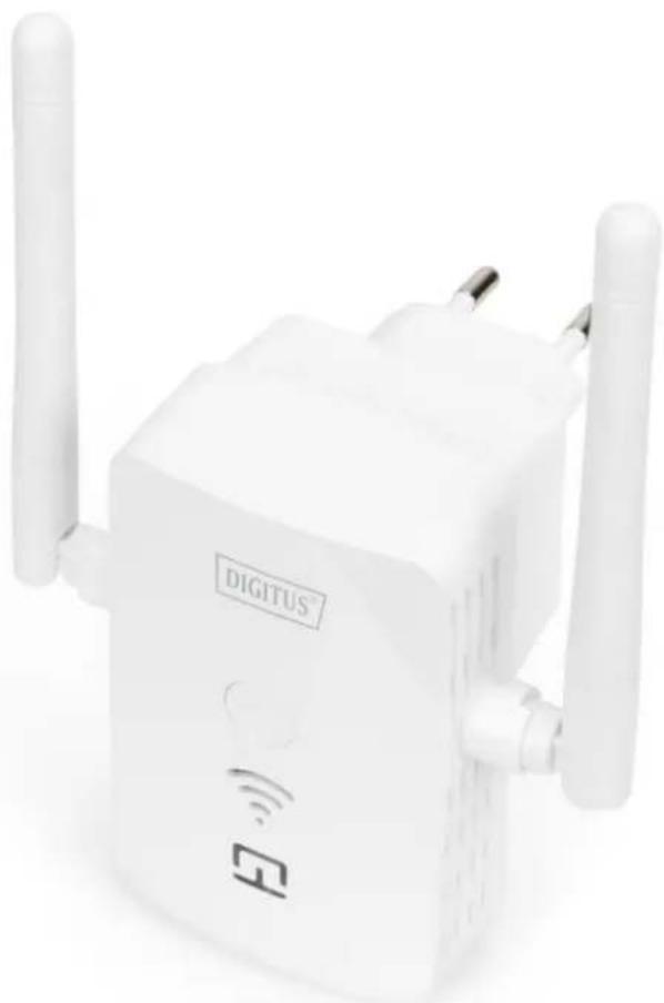 Digitus DN-7072 - Répéteur / Point d'accès sans fil, 300 Mbit/s, 2,4 GHz + Port de Charge USB - 1