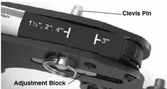 Clevis Pin 1½", 2", 4"- +3" Adjustment Block