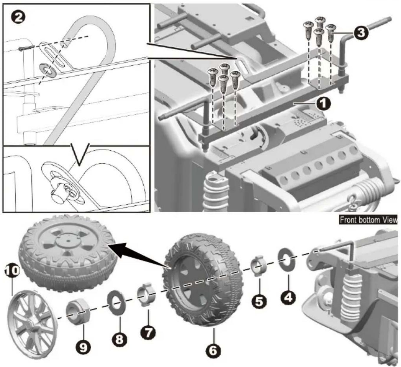 Merax TX295659 - HINT: The rear axle is locked on the side of the body. - 4