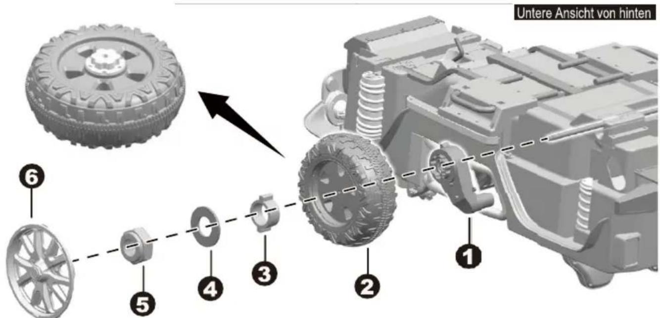 Merax TX295659 - HINWEIS: Die Hinterachse ist seitlich am Aufbau arretiert. - 1