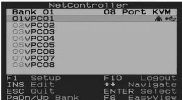 Tripp Lite B040-008-19 - Menu principal de l'affichage à l'écran - 1