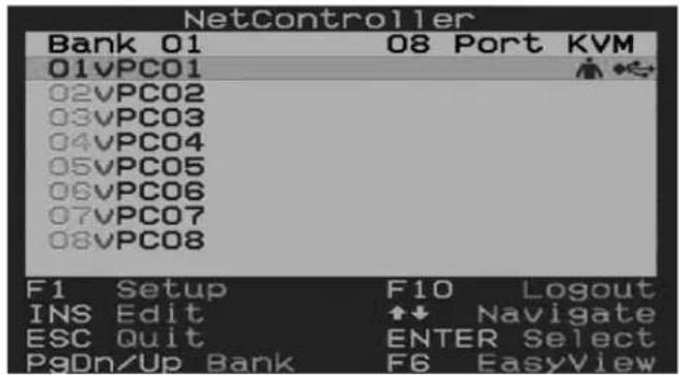 Tripp Lite B040-008-19 - Menu principal de OSD - 1