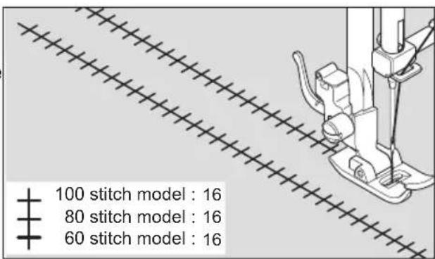 100 stitch model : 16 80 stitch model : 16 60 stitch model : 16