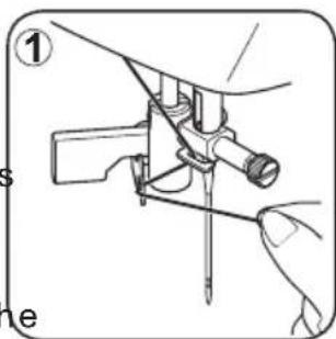 Diagram showing a hand holding a tool with labeled parts and directional arrows, likely illustrating a mechanical or electrical procedure.