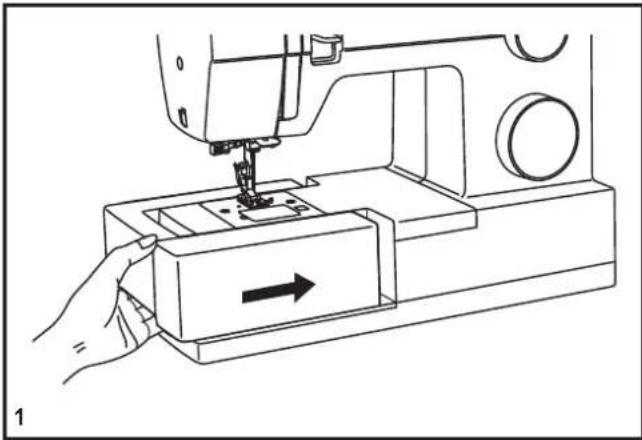 SINGER Heavy Duty 64S - Installing the Removable Extension Table - 1