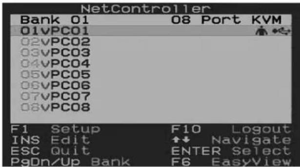 Tripp Lite B040-016-19 - Menu principal de l'affichage à l'écran - 1