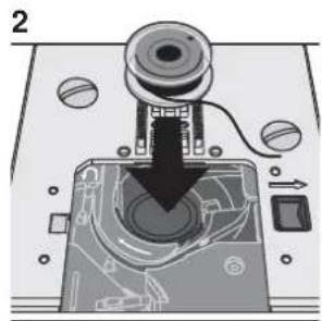 SINGER Featherweight C240 - Mise en place de la canette - 2