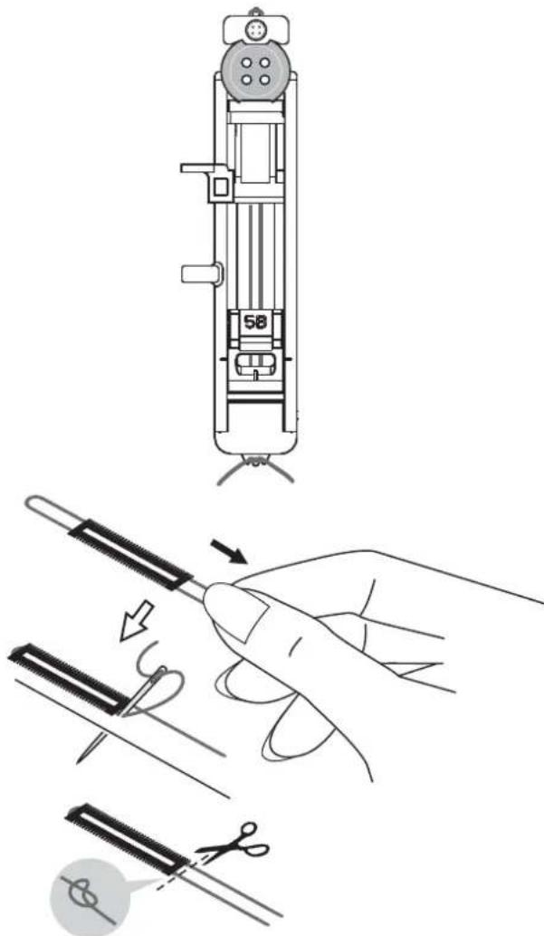 SINGER Featherweight C240 - Boutonnière gansée (tissus extensibles) - 1