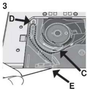 SINGER Featherweight C240 - Inserting the Bobbin - 3
