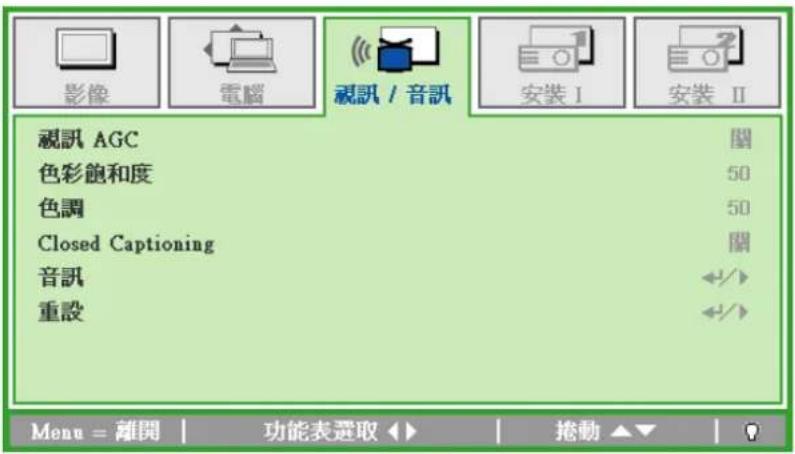 ACER LV-X01 - 視訊選單 - 1