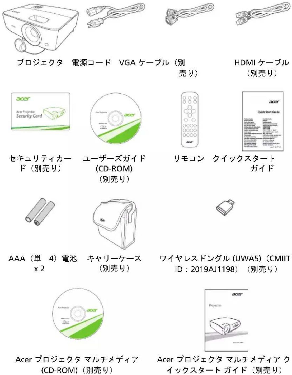 ACER BS-321 - 付属品一覧 - 1