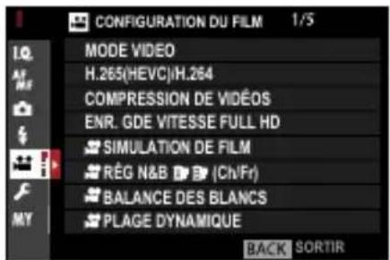 FUJI X-T3 - CONFIGURATION DU FILM - 2
