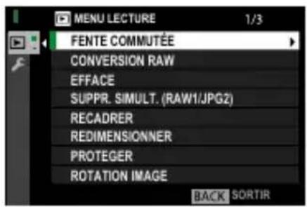 FUJI X-T3 - Le menu lecture - 1