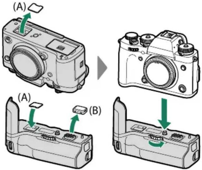 FUJI X-T3 - Fixation de la poignée-alimentation verticale - 1