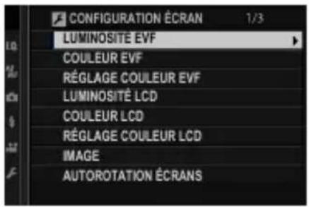 FUJI X-T3 - CONFIGURATION ÉCRAN - 1