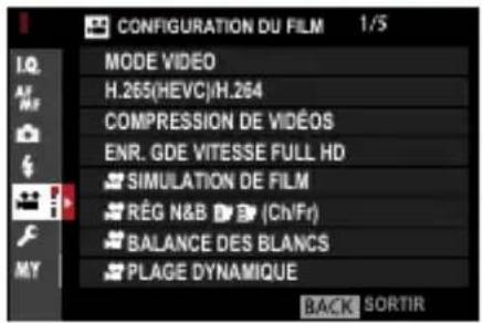 FUJI X-T3 - Modification des paramètres vidéo - 1