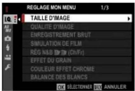 FUJI X-T3 - RÉGLAGE MON MENU - 3