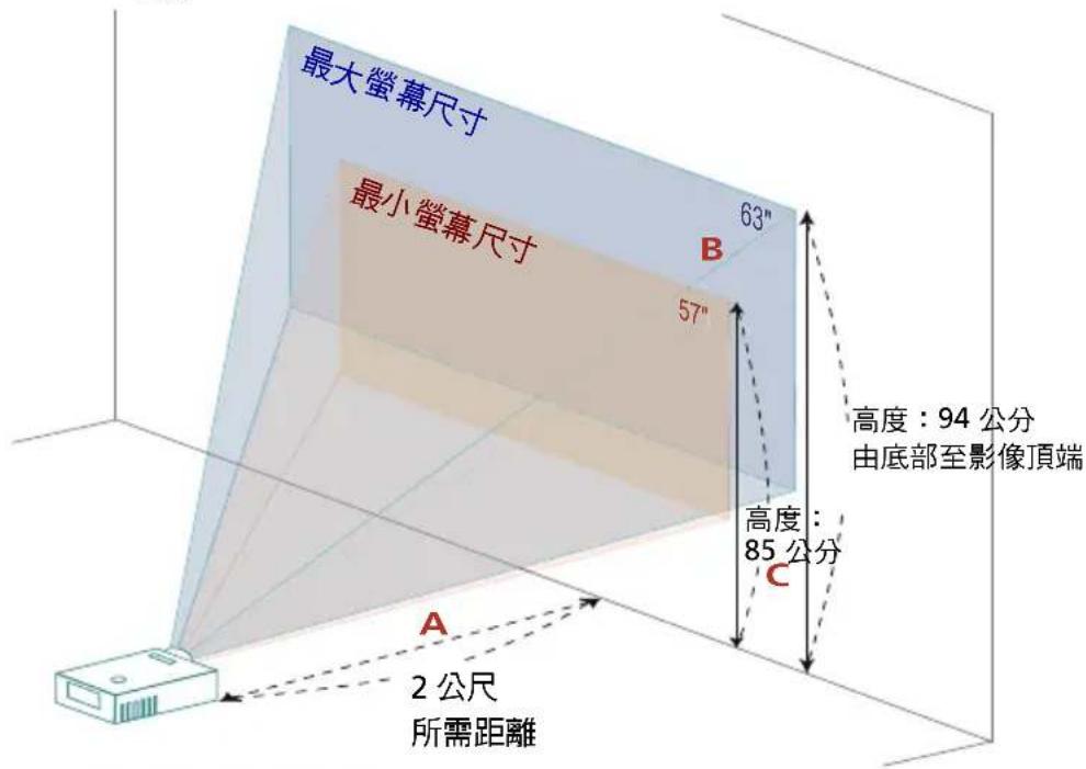 ACER AW319 - 調整投射影像的高度 - 7