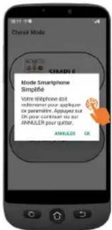 SWISSVOICE S510-M - Appuyez sur SIMPLE Smartphone et appuyez sur OK. Le téléphone redémarre. - 1