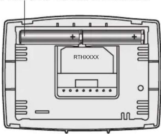 HONEYWELL RTH2300B1038/E1 - Installer les piles - 1