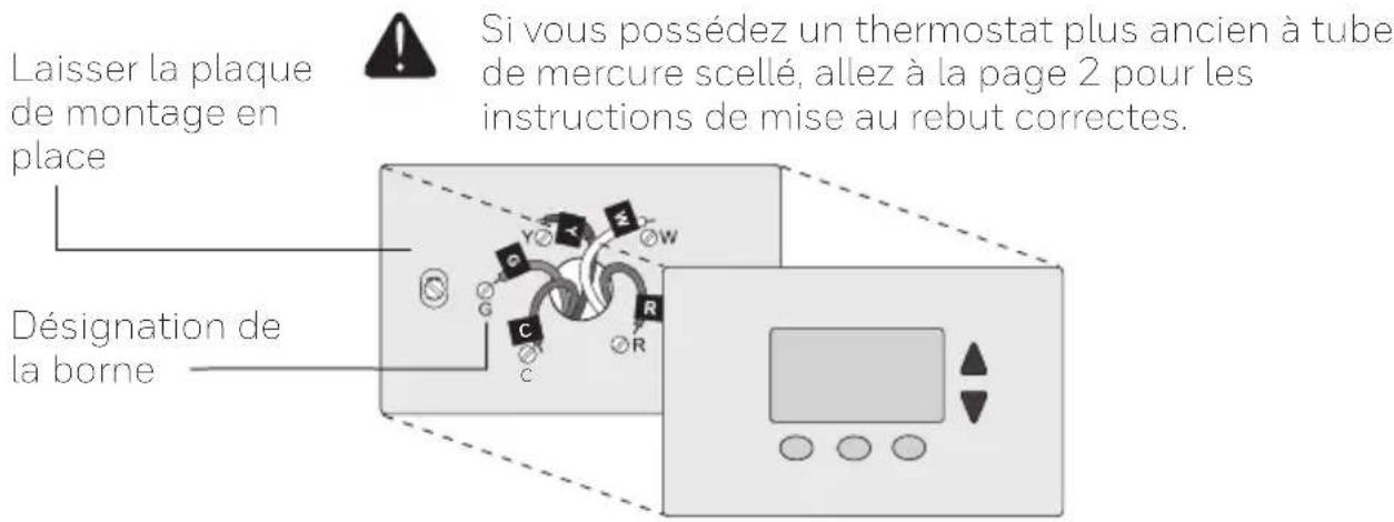 HONEYWELL RTH2300B1038/E1 - Retirer l'ancien thermostat - 1