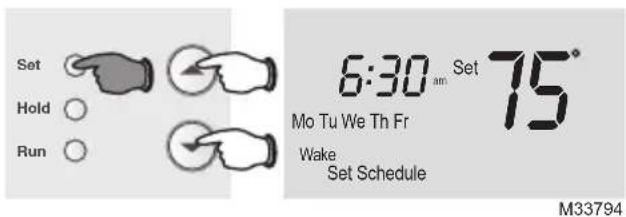 HONEYWELL RTH2300B1038/E1 - To adjust program schedules (RTH2300) - 1