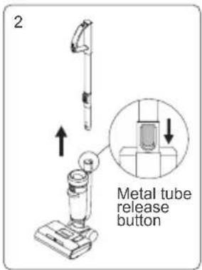 2 Metal tube release button