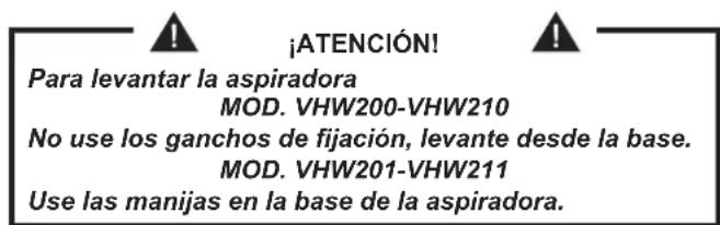 NILFISK VHW201 - Desembalaje, desplazamento, uso y almacenamento - 1